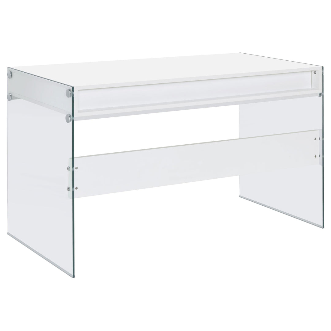 Coaster Furniture 800829 Dobrev 48-inch 2-drawer Writing Desk White High Gloss