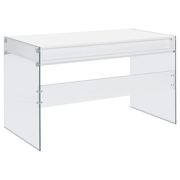 Coaster Furniture 800829 Dobrev 48-inch 2-drawer Writing Desk White High Gloss