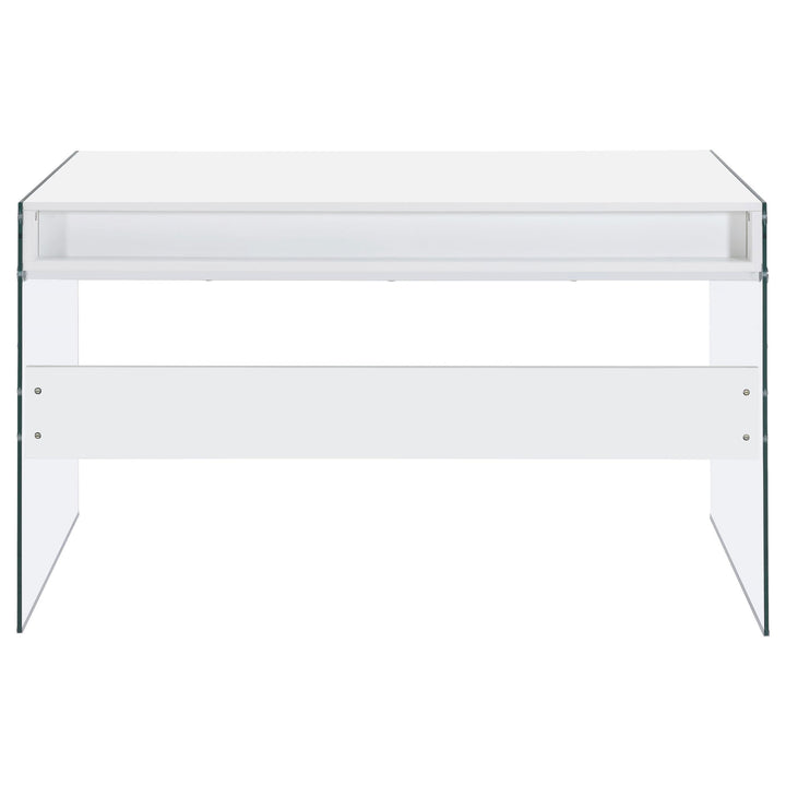 Coaster Furniture 800829 Dobrev 48-inch 2-drawer Writing Desk White High Gloss
