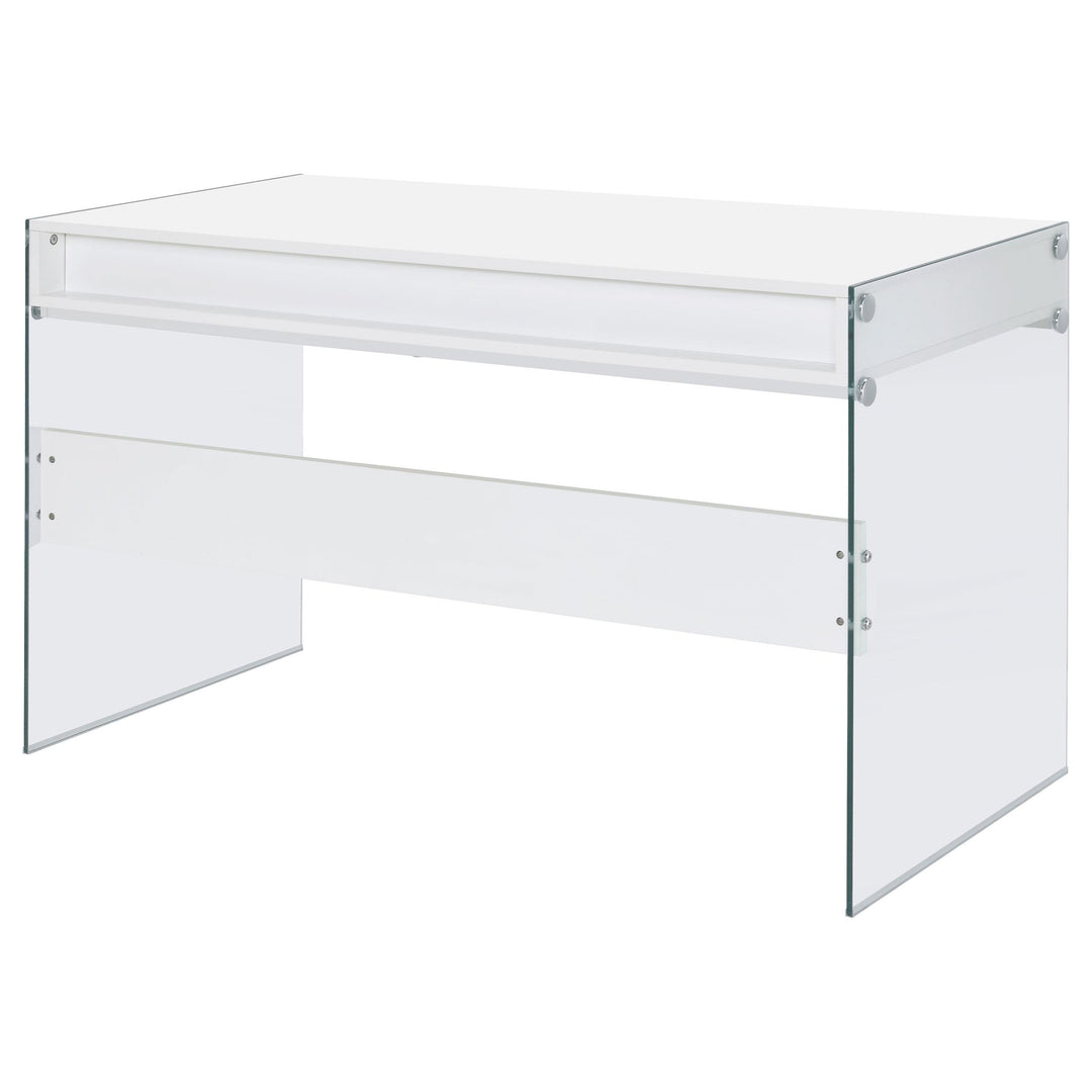 Coaster Furniture 800829 Dobrev 48-inch 2-drawer Writing Desk White High Gloss