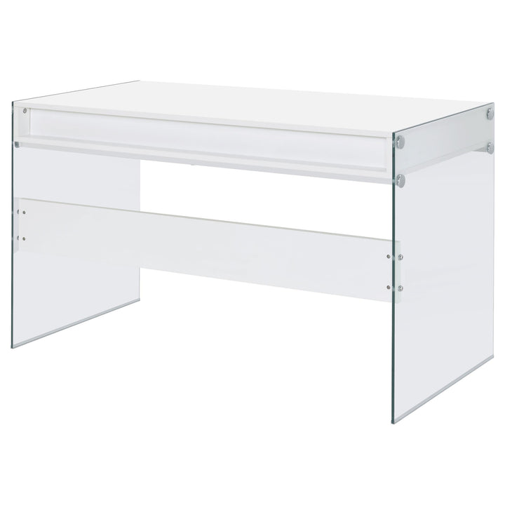 Coaster Furniture 800829 Dobrev 48-inch 2-drawer Writing Desk White High Gloss