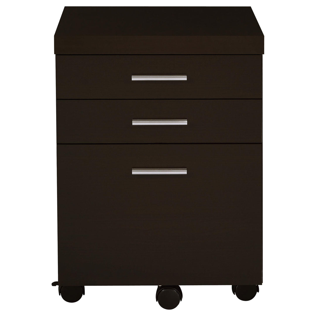 Coaster Furniture 800891-S4 Skylar L-Shape Desk with Mobile File Cabinet Cappuccino