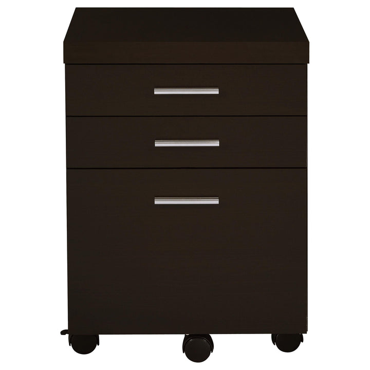 Coaster Furniture 800891-S4 Skylar L-Shape Desk with Mobile File Cabinet Cappuccino