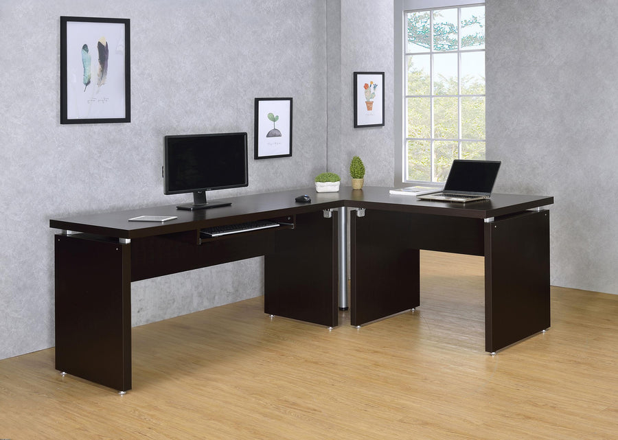 Coaster Furniture 800891L Skylar 83-inch L-Shaped Office Computer Desk Cappuccino