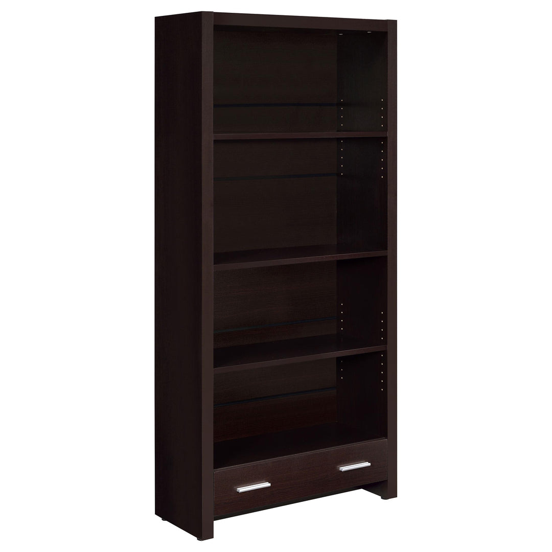 Coaster Furniture 800905 Skylar 71-inch 5-shelf Bookcase with Drawer Cappuccino
