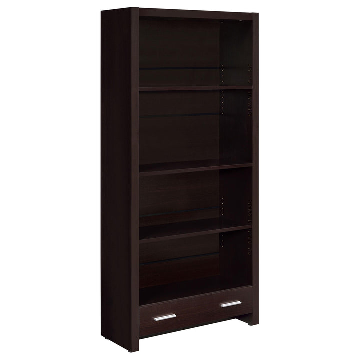 Coaster Furniture 800905 Skylar 71-inch 5-shelf Bookcase with Drawer Cappuccino