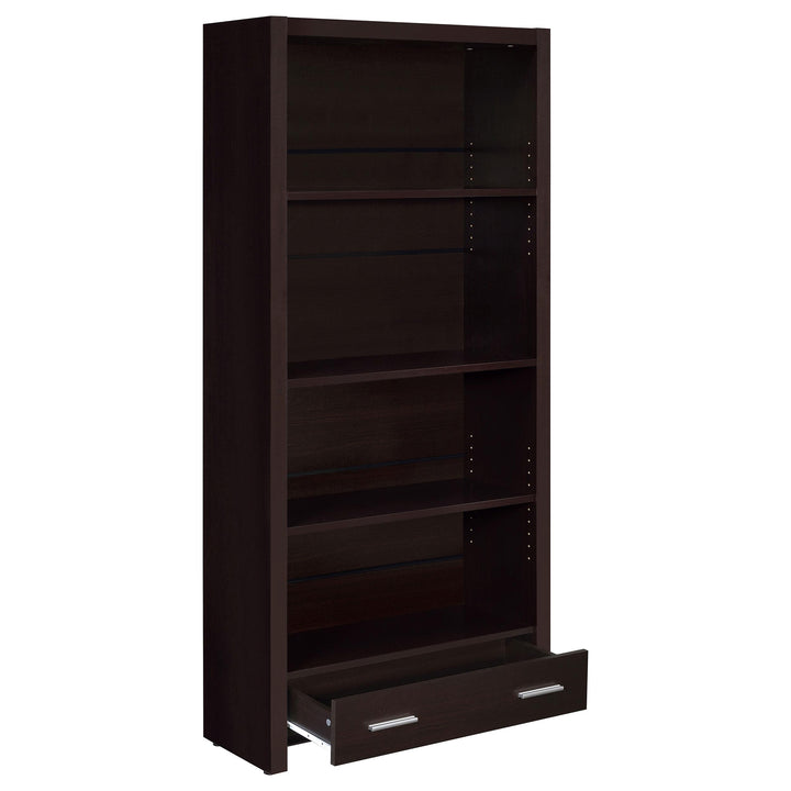 Coaster Furniture 800905 Skylar 71-inch 5-shelf Bookcase with Drawer Cappuccino