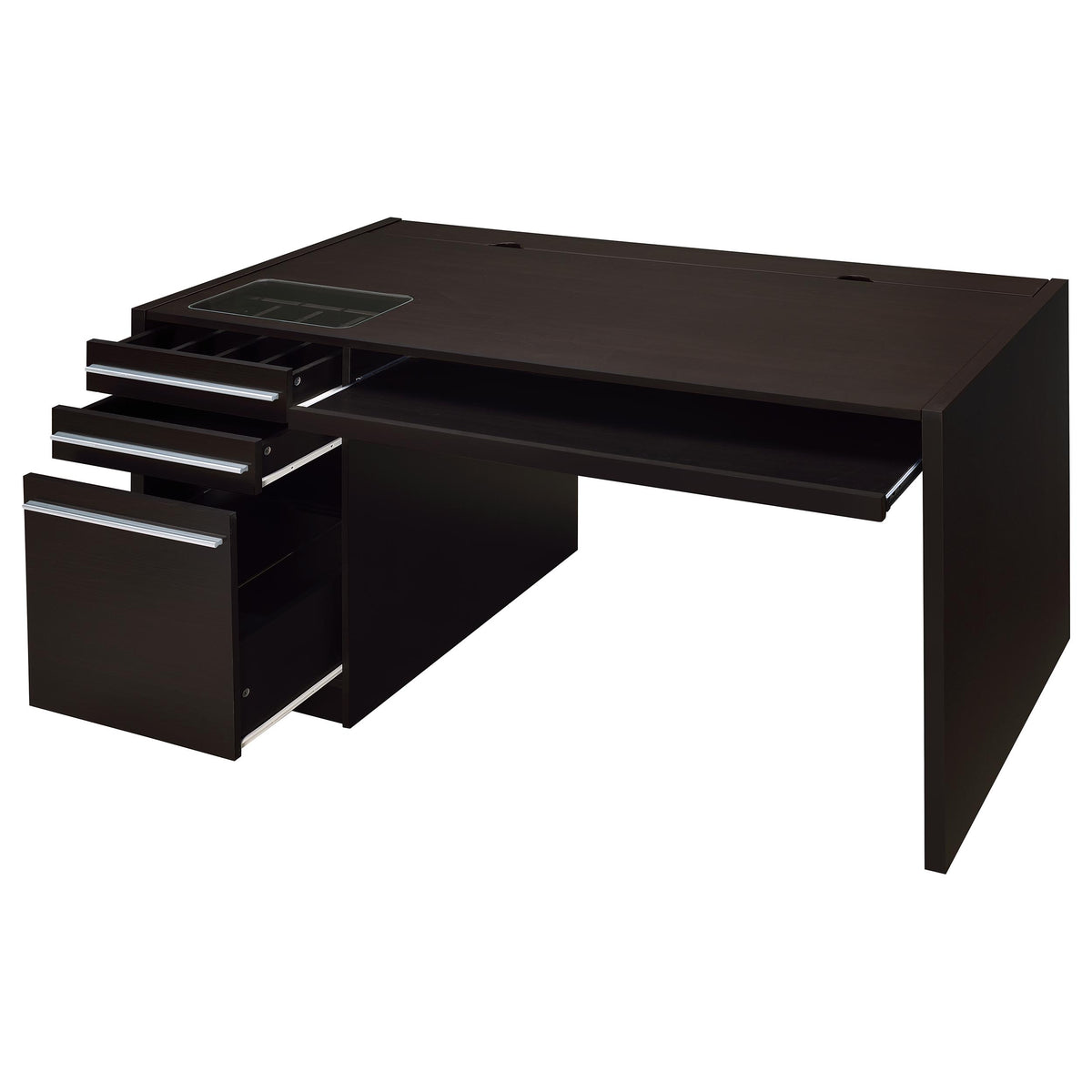 Halston - 3-Drawer Office Computer Desk - Cappuccino
