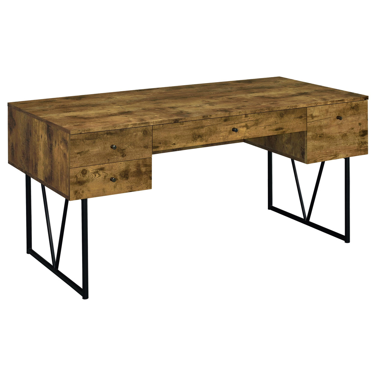 Analiese - 4-Drawer Writing Desk - Rustic Nutmeg