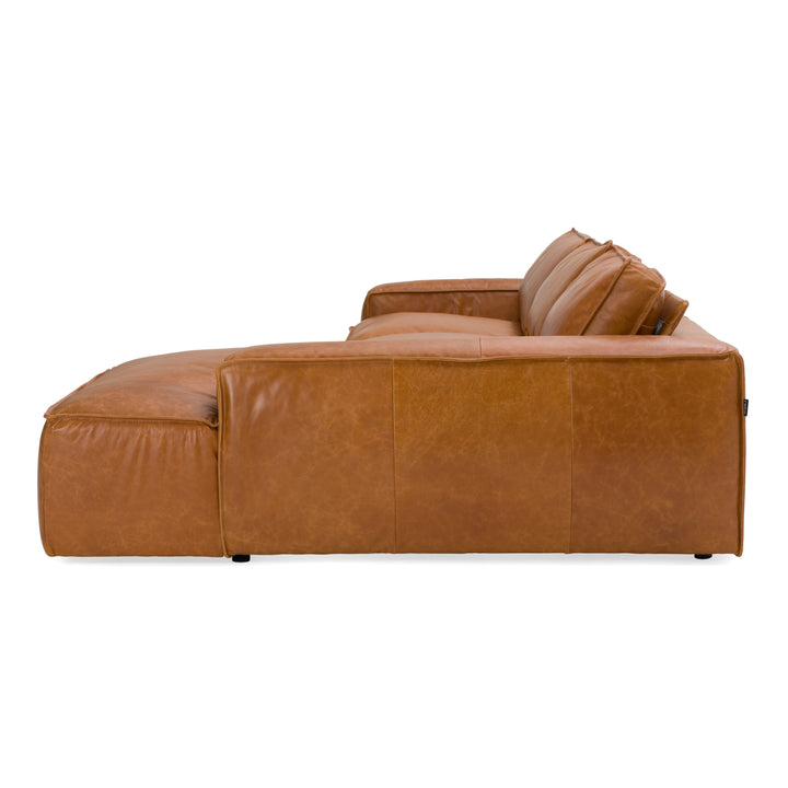 Cambria - Modern RAF Cognac Leather Sectional Sofa