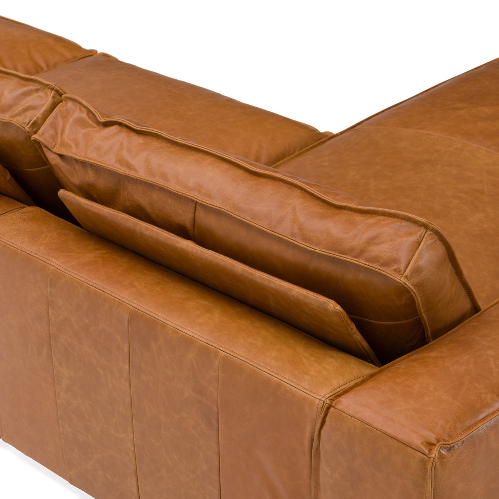 Cambria - Modern RAF Cognac Leather Sectional Sofa