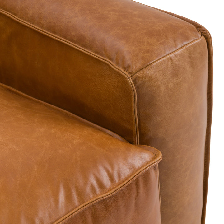 Cambria - Modern RAF Cognac Leather Sectional Sofa