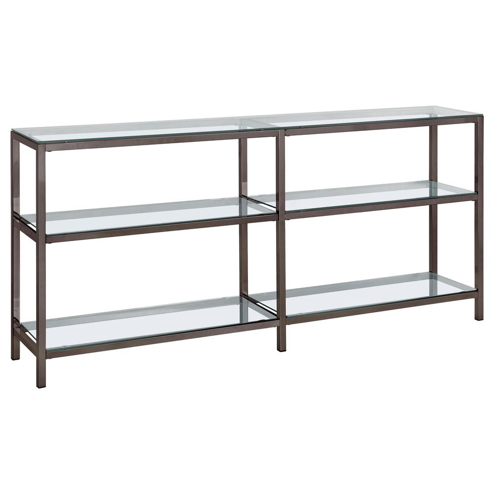 Coaster Furniture 801018 Kate 55-inch 2-shelf Console Bookcases Black Nickel
