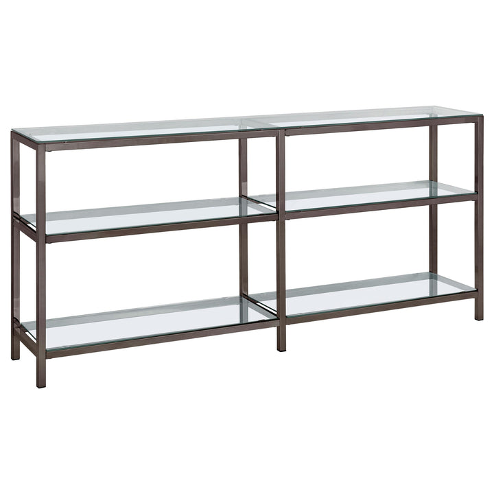 Coaster Furniture 801018 Kate 55-inch 2-shelf Console Bookcases Black Nickel