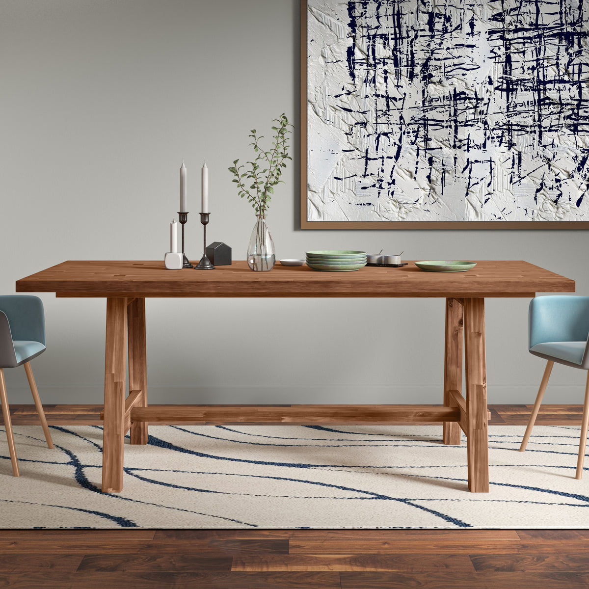 Bedford 79" Rectangular Dining Table A-Base - Brushed Brown - view 2