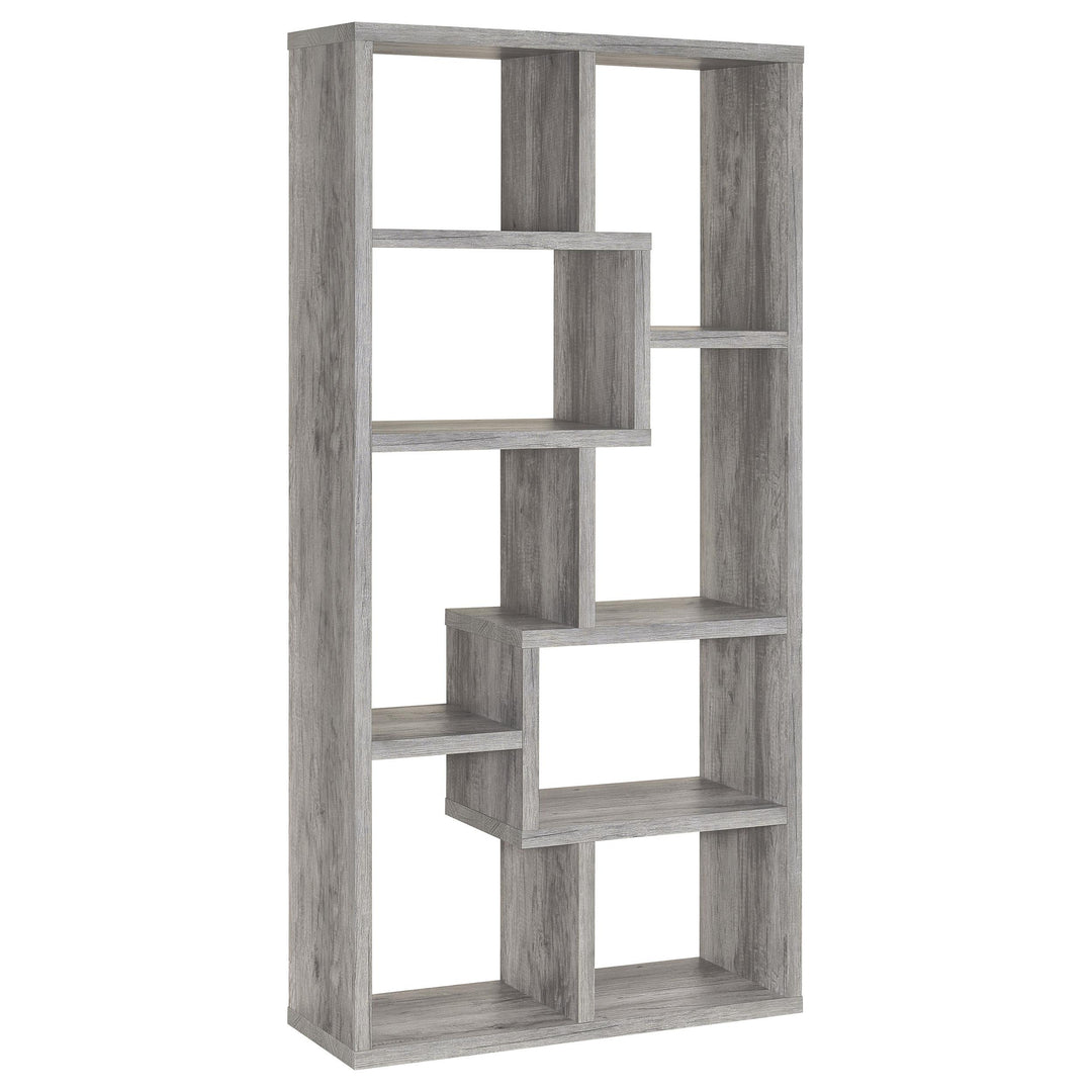 Coaster Furniture 801137 Theo 71-inch 7-shelf Bookshelf Grey Driftwood