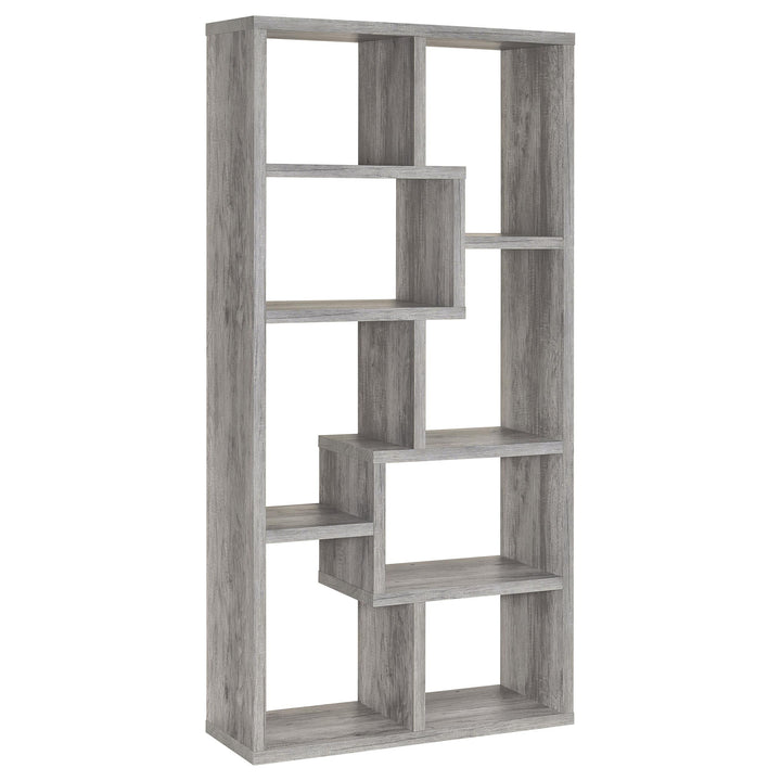 Coaster Furniture 801137 Theo 71-inch 7-shelf Bookshelf Grey Driftwood