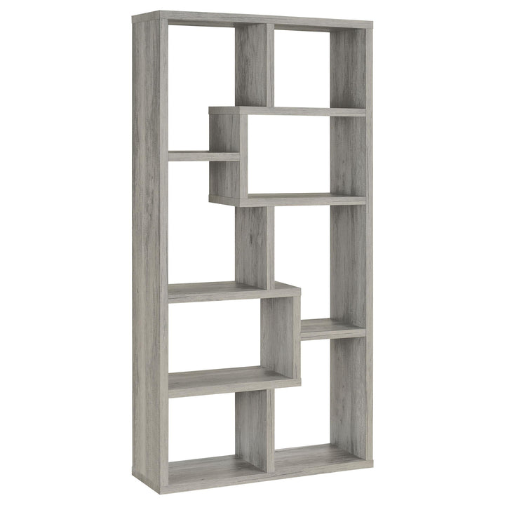 Coaster Furniture 801137 Theo 71-inch 7-shelf Bookshelf Grey Driftwood