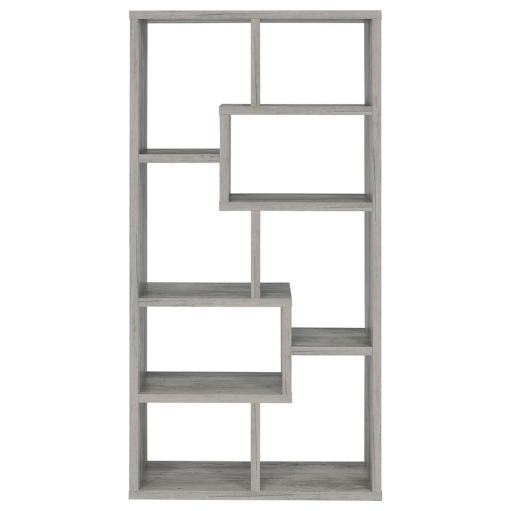 Coaster Furniture 801137 Theo 71-inch 7-shelf Bookshelf Grey Driftwood