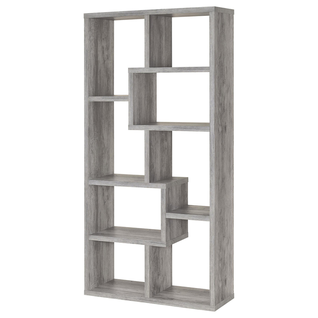 Coaster Furniture 801137 Theo 71-inch 7-shelf Bookshelf Grey Driftwood