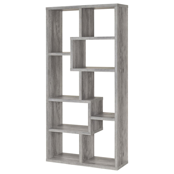 Coaster Furniture 801137 Theo 71-inch 7-shelf Bookshelf Grey Driftwood