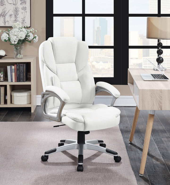 Coaster Furniture 801140 Kaffir Upholstered Adjustable Home Office Desk Chair White