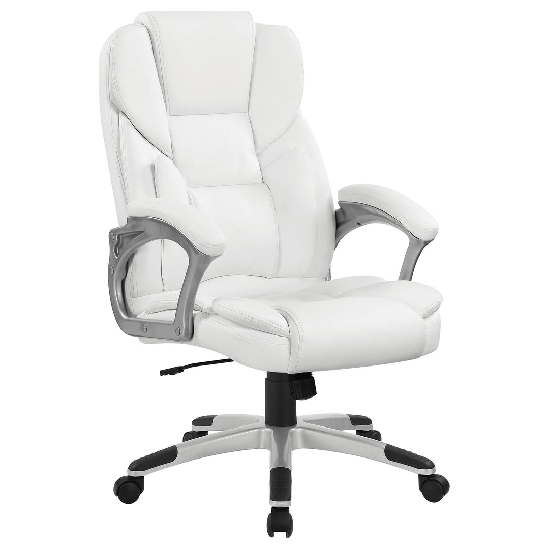 Coaster Furniture 801140 Kaffir Upholstered Adjustable Home Office Desk Chair White
