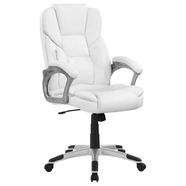 Coaster Furniture 801140 Kaffir Upholstered Adjustable Home Office Desk Chair White