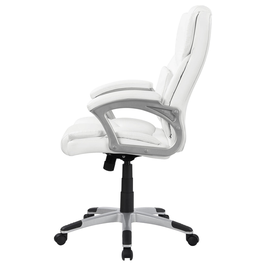 Coaster Furniture 801140 Kaffir Upholstered Adjustable Home Office Desk Chair White