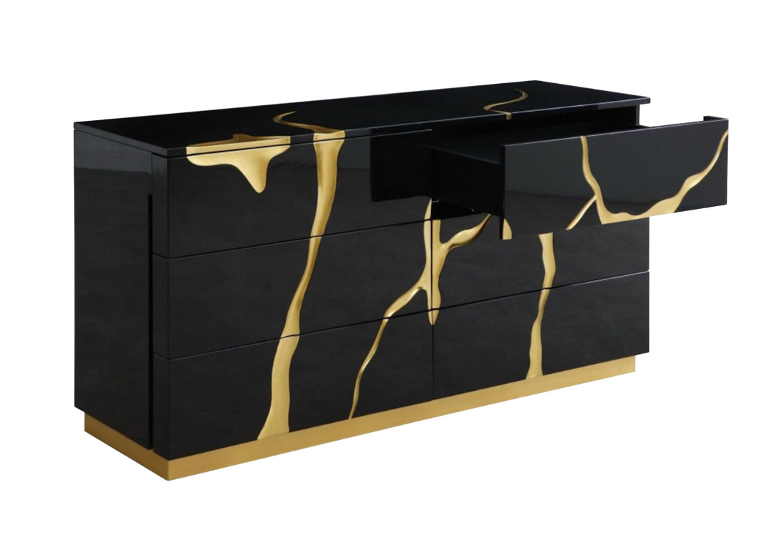 Aspen - Modern Black and Gold Dresser