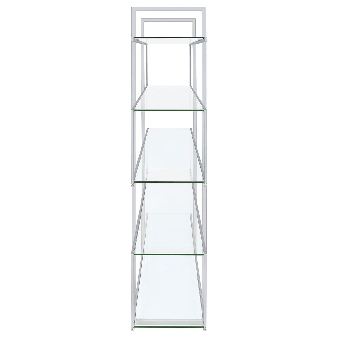Coaster Furniture 801304 Elmer 63-inch 5-shelf Bookshelf Clear and Chrome