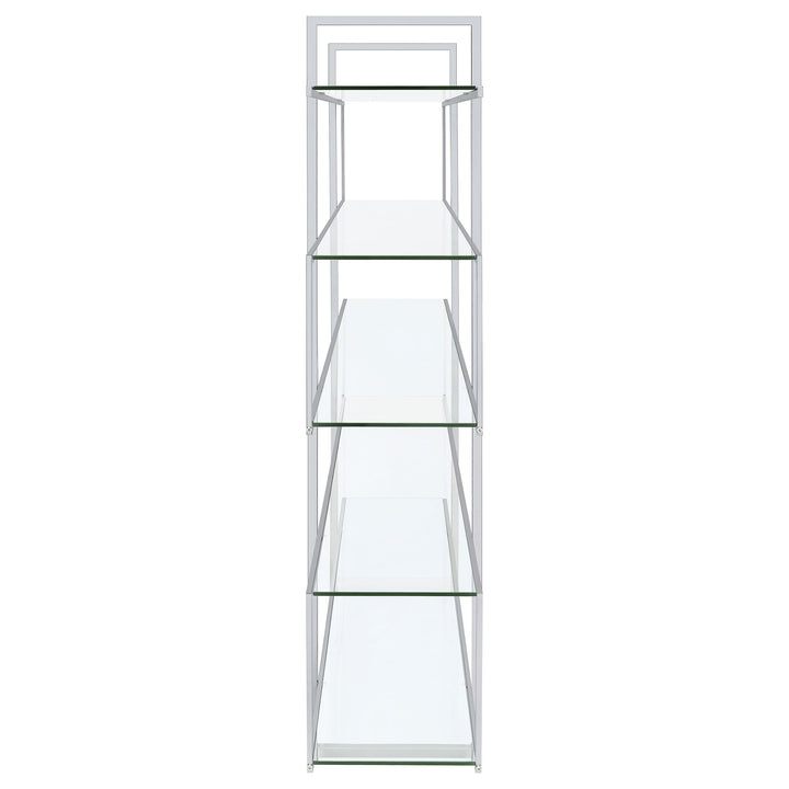 Coaster Furniture 801304 Elmer 63-inch 5-shelf Bookshelf Clear and Chrome