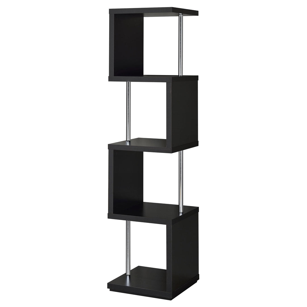 Coaster Furniture 801419 Baxter 67-inch 4-shelf Bookshelf Black and Chrome