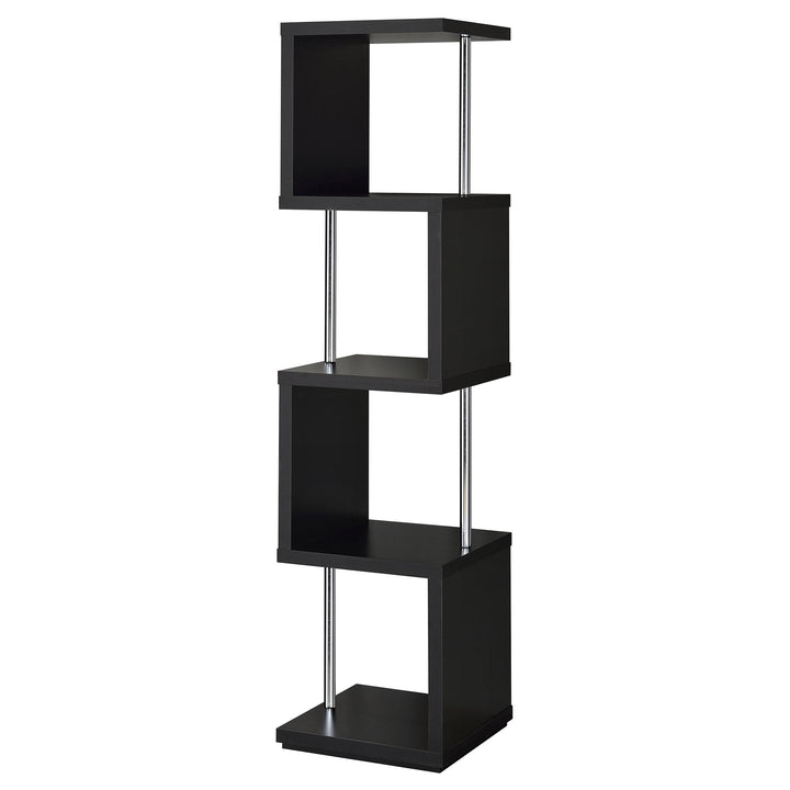 Coaster Furniture 801419 Baxter 67-inch 4-shelf Bookshelf Black and Chrome