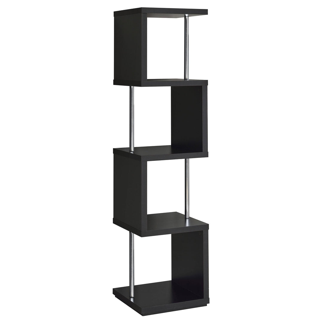 Coaster Furniture 801419 Baxter 67-inch 4-shelf Bookshelf Black and Chrome