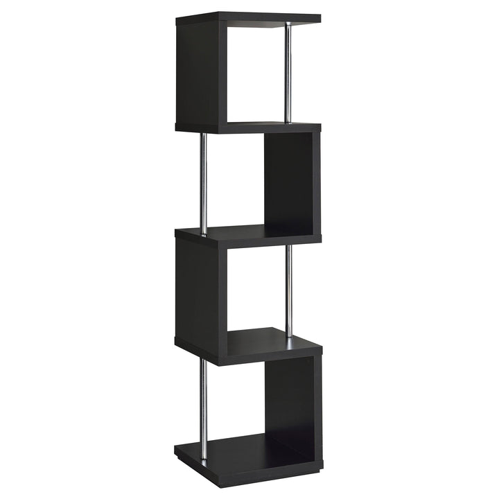 Coaster Furniture 801419 Baxter 67-inch 4-shelf Bookshelf Black and Chrome