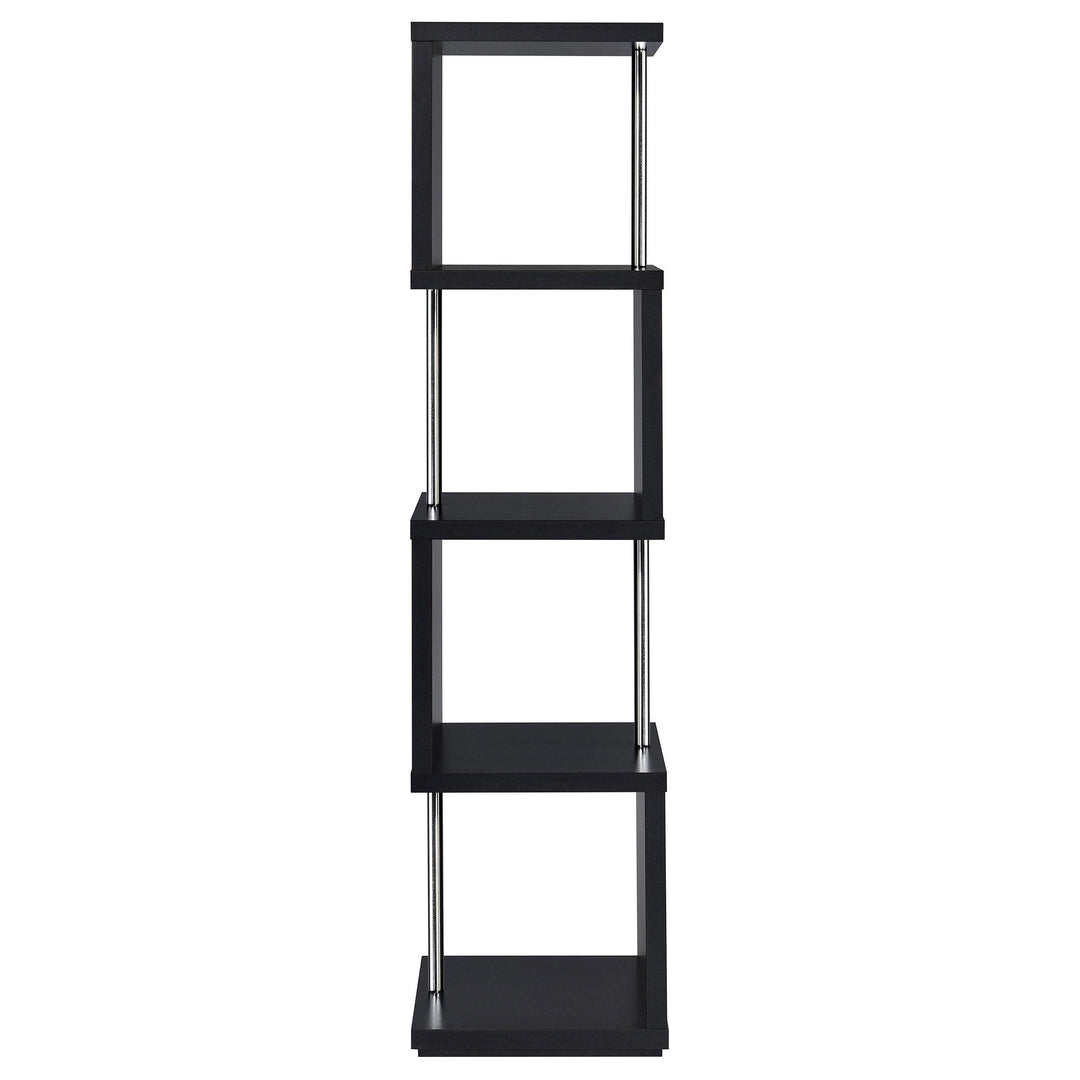 Coaster Furniture 801419 Baxter 67-inch 4-shelf Bookshelf Black and Chrome