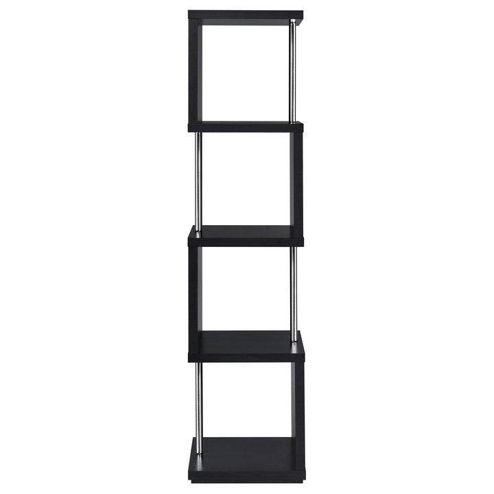 Coaster Furniture 801419 Baxter 67-inch 4-shelf Bookshelf Black and Chrome