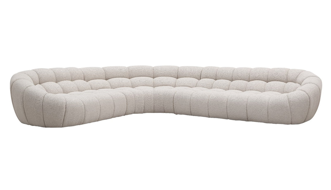 Yolonda - Modern Beige Curved Sectional Sofa