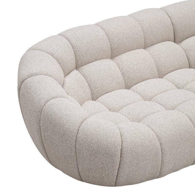 Yolonda - Modern Beige Curved Sectional Sofa - View 11