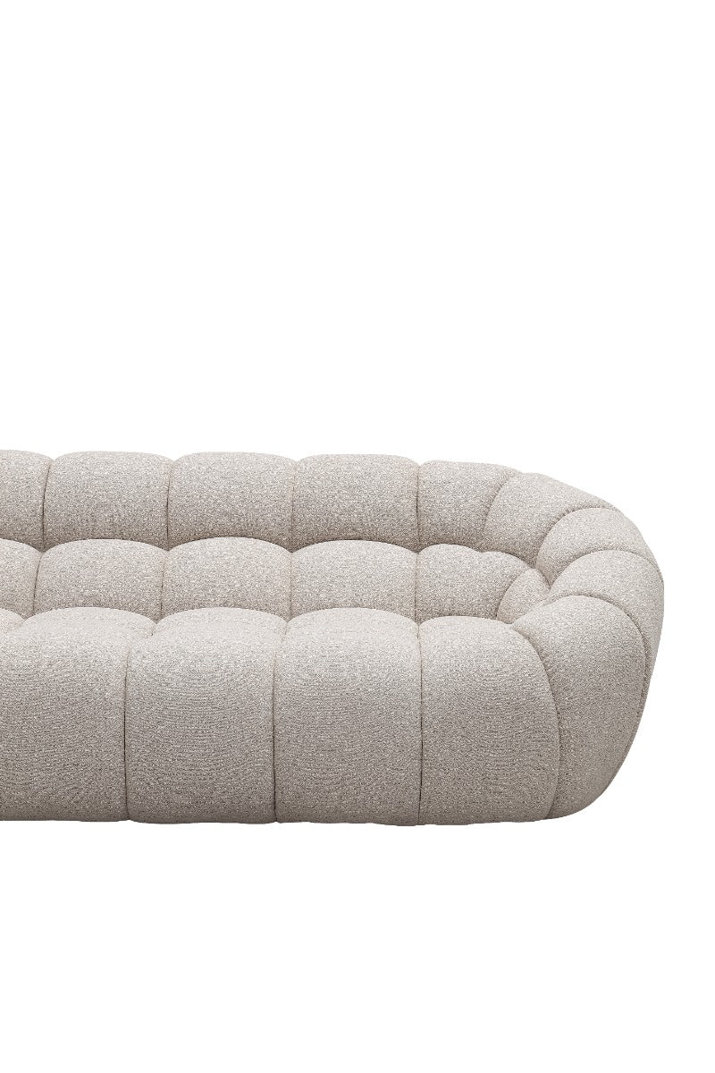 Yolonda - Modern Beige Curved Sectional Sofa