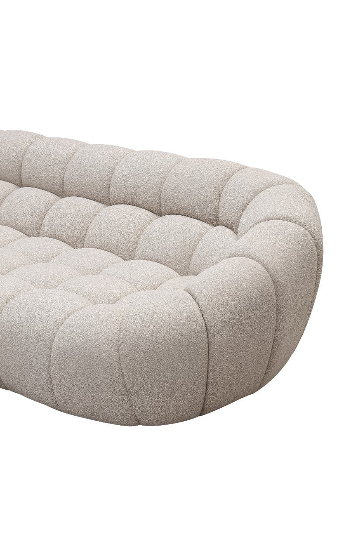 Yolonda - Modern Beige Curved Sectional Sofa