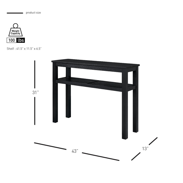 Tiburon Console Table with Shelf - Alto Black - view 2