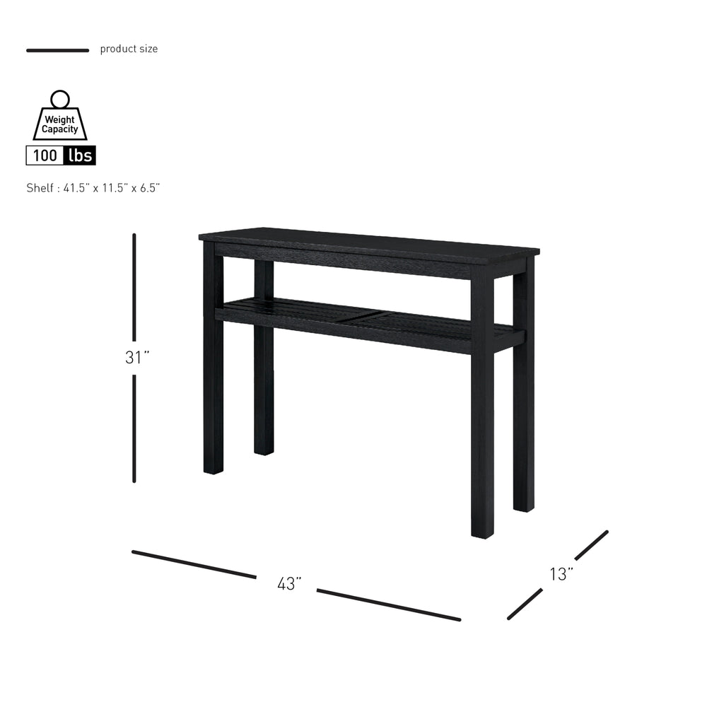 Tiburon Console Table with Shelf - Alto Black - view 2