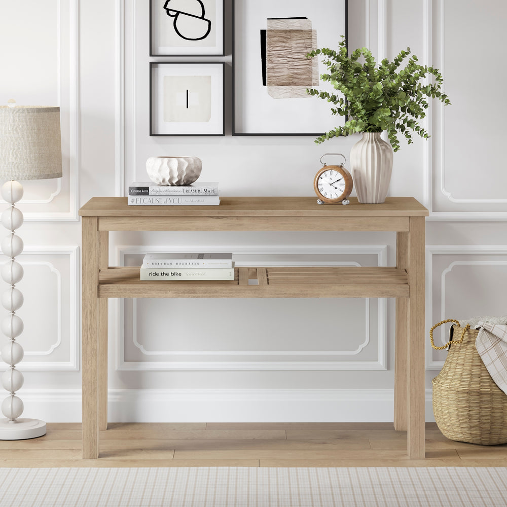 Tiburon Console Table with Shelf - Drifted Sand - view 2