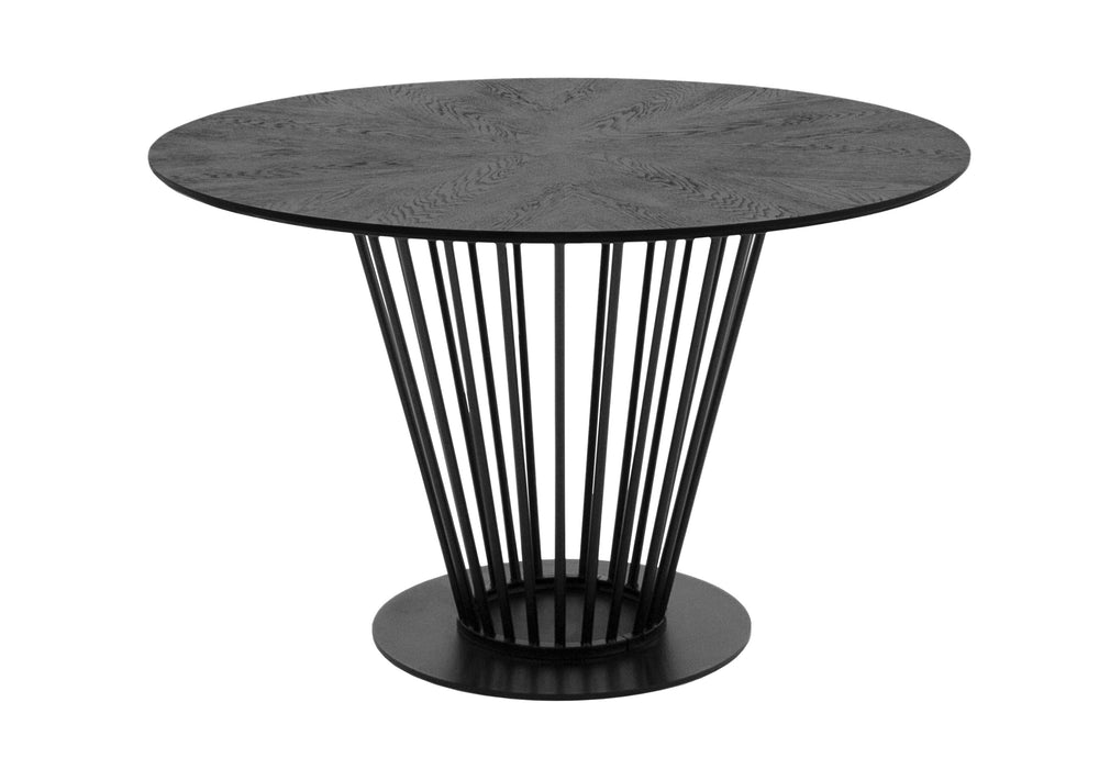 Conroy - Modern Black Round Dining Table - View 6