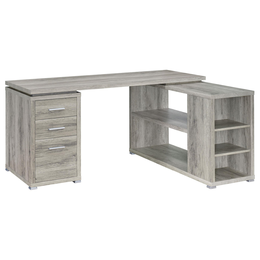 Coaster Furniture 801516 Yvette 60-inch 3-drawer L-Shape Computer Desk Grey Driftwood