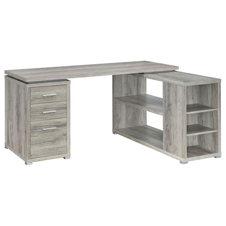 Coaster Furniture 801516 Yvette 60-inch 3-drawer L-Shape Computer Desk Grey Driftwood