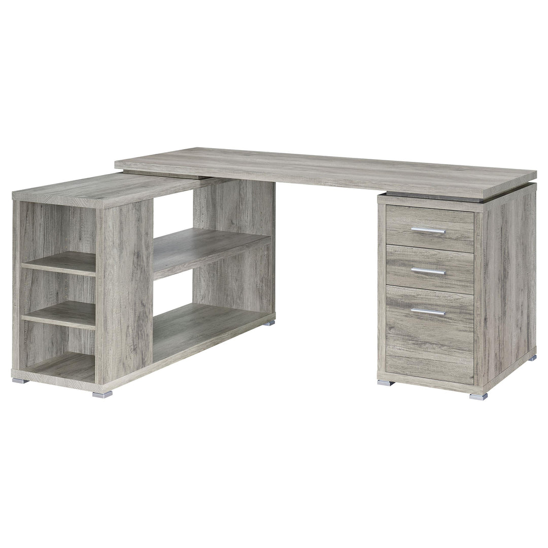 Coaster Furniture 801516 Yvette 60-inch 3-drawer L-Shape Computer Desk Grey Driftwood
