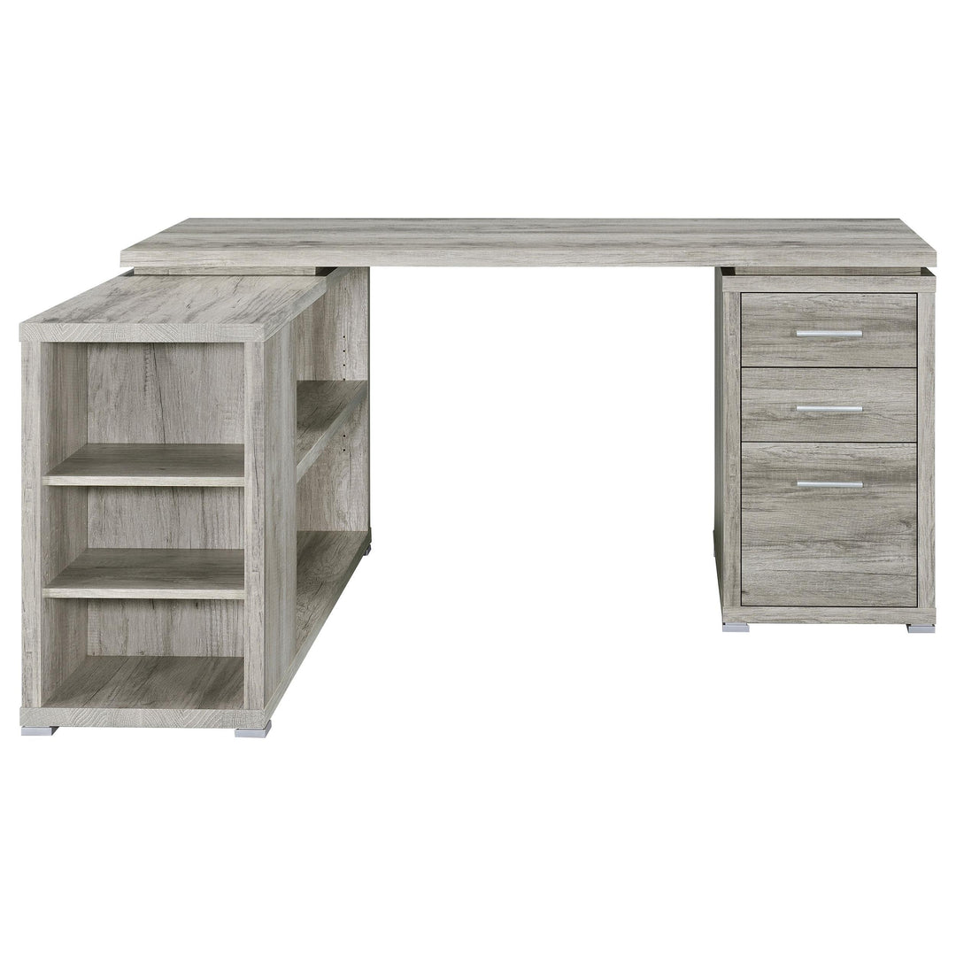 Coaster Furniture 801516 Yvette 60-inch 3-drawer L-Shape Computer Desk Grey Driftwood